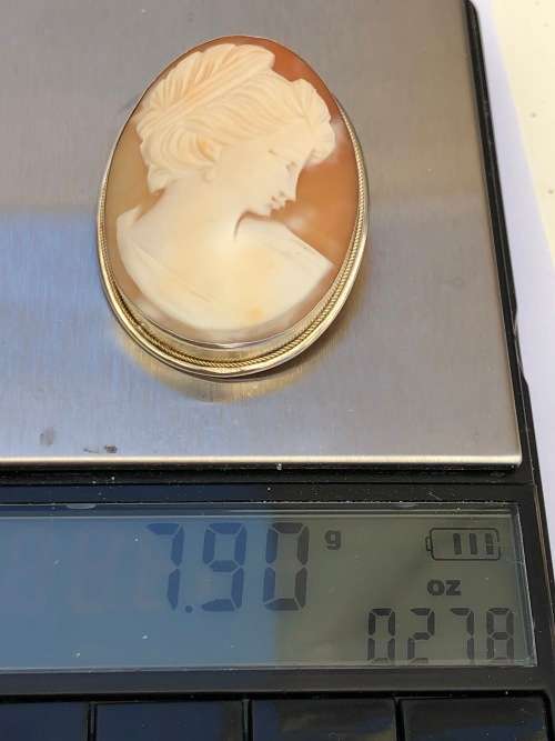 LARGE ANTIQUE VICTORIAN CONTINENTAL 800 SILVER CARVED SHELL CAMEO BROOCH / PENDANT