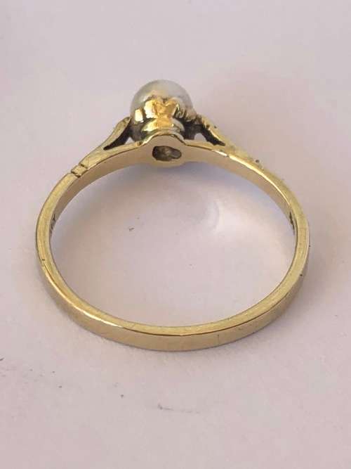 WHAT A BEAUTY !!!! 9ct YELLOW GOLD PEARL RING - 1.58g - SIZE N