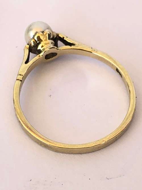 WHAT A BEAUTY !!!! 9ct YELLOW GOLD PEARL RING - 1.58g - SIZE N
