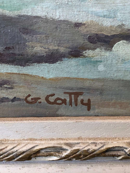 INVESTMENT ART !!! GIUSEPPE CATTY (CATARUZZA)  (SA 1914 - 1994) OIL ON CANVAS BOARD - AWESOME FRAME