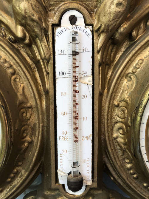 WOW !!! AMAZING BRONZE PIECE - STUNNING HANGING HEAVY VICTORIAN JAPY FRERE CLOCK AND WEATHER STATION