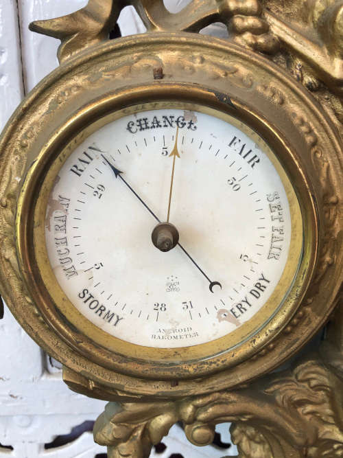 WOW !!! AMAZING BRONZE PIECE - STUNNING HANGING HEAVY VICTORIAN JAPY FRERE CLOCK AND WEATHER STATION