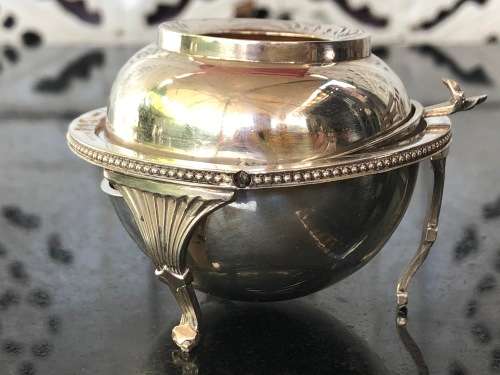 RARE FIND !! SOLID SILVER SAMPSON MORDAN and Co (LONDON HM ROLL TOP INK WELL) - 97.17 grams - c1896