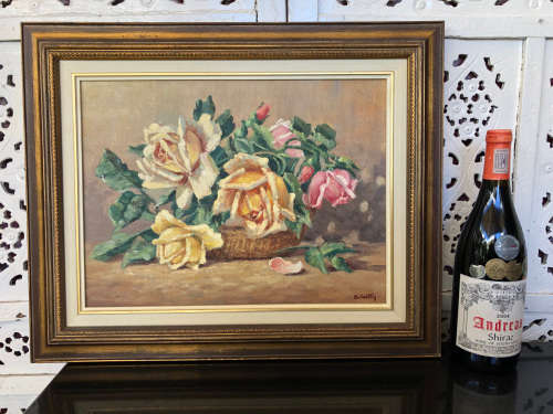INVESTMENT ART !!! GIUSEPPE CATTY (CATARUZZA)  (SA 1914 - 1994) OIL ON CANVAS BOARD - AWESOME FRAME