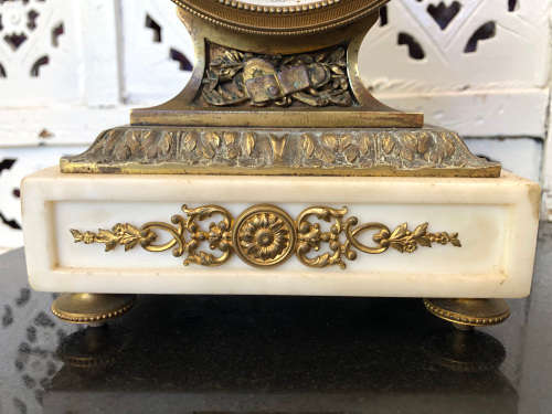 c1900 STUNNING SAMUEL MARTI BRONZE AND MARBLE BASED VICTORIAN MANTLE CLOCK - WITH KEY - WORKING 100%