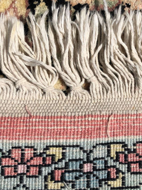 LARGE PURE WOOL HAND KNOTTED PERSIAN CARPET - SHADES OF PINK - CHECK DESCRIPTION 1740 X 1200mm