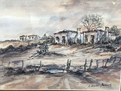 INVESTMENT ART !!! ALEXANDER ROSE-INNES (SA 1915 - 1996) - EXQUISITE FRAMED WATERCOLOR PAINTING