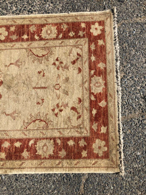 STUNNING VINTAGE PURE WOOL HAND KNOTTED AFGHAN CHOBI PERSIAN CARPET (runner) 3860 X 870mm