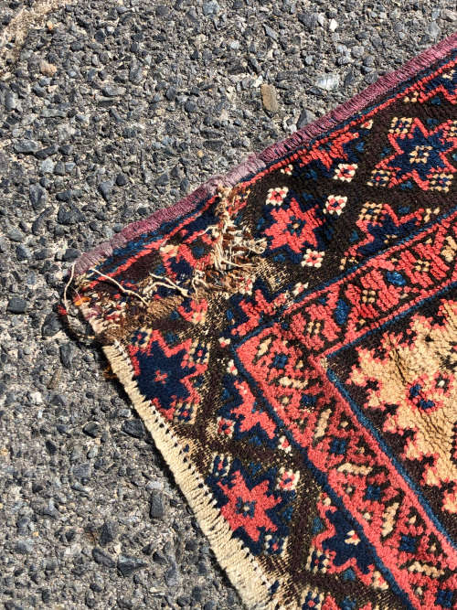 WOW !!! STUNNING NICELY WORN ANTIQUE BALOUCH HAND KNOTTED PERSIAN CARPET - 1080 X 2250mm