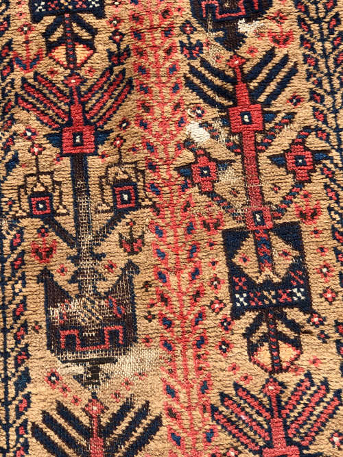 WOW !!! STUNNING NICELY WORN ANTIQUE BALOUCH HAND KNOTTED PERSIAN CARPET - 1080 X 2250mm