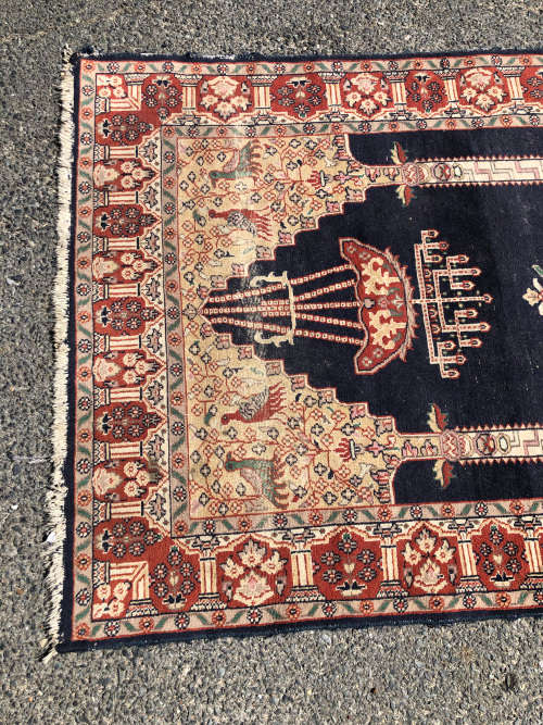WOW !!! GORGEOUS NICELY WORN ANTIQUE HAND KNOTTED PERSIAN CARPET - 1235 X 1860mm