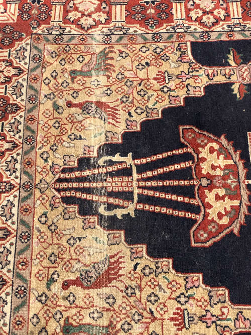WOW !!! GORGEOUS NICELY WORN ANTIQUE HAND KNOTTED PERSIAN CARPET - 1235 X 1860mm