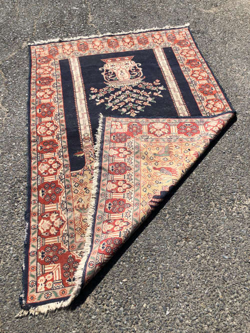 WOW !!! GORGEOUS NICELY WORN ANTIQUE HAND KNOTTED PERSIAN CARPET - 1235 X 1860mm