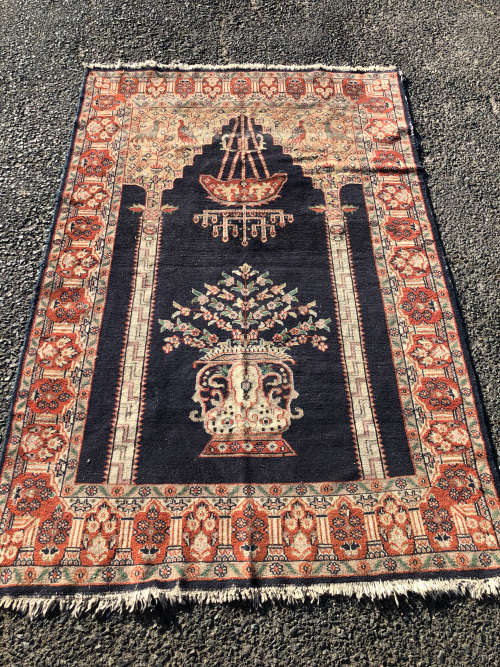 WOW !!! GORGEOUS NICELY WORN ANTIQUE HAND KNOTTED PERSIAN CARPET - 1235 X 1860mm