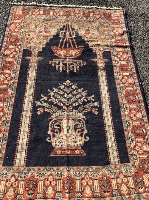 WOW !!! GORGEOUS NICELY WORN ANTIQUE HAND KNOTTED PERSIAN CARPET - 1235 X 1860mm