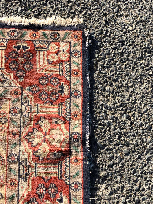 WOW !!! GORGEOUS NICELY WORN ANTIQUE HAND KNOTTED PERSIAN CARPET - 1235 X 1860mm