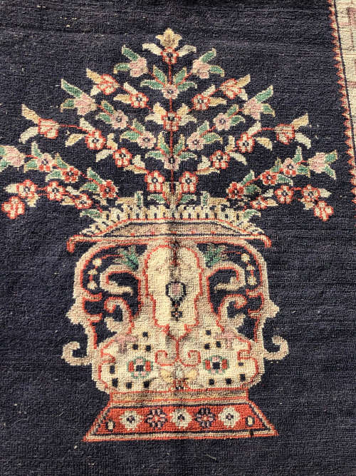 WOW !!! GORGEOUS NICELY WORN ANTIQUE HAND KNOTTED PERSIAN CARPET - 1235 X 1860mm