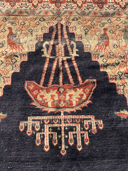 WOW !!! GORGEOUS NICELY WORN ANTIQUE HAND KNOTTED PERSIAN CARPET - 1235 X 1860mm