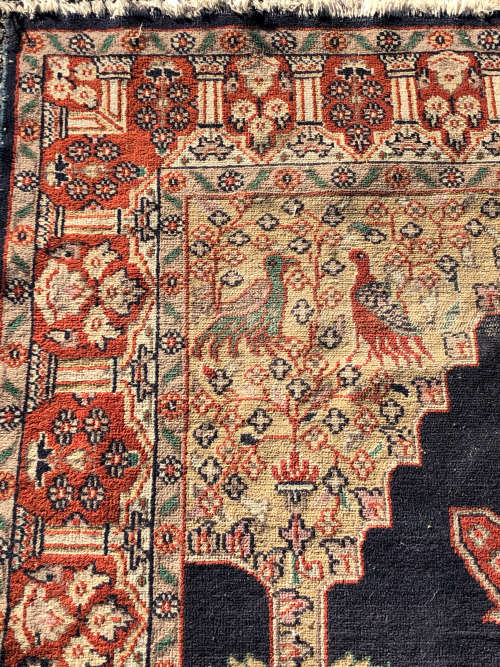 WOW !!! GORGEOUS NICELY WORN ANTIQUE HAND KNOTTED PERSIAN CARPET - 1235 X 1860mm