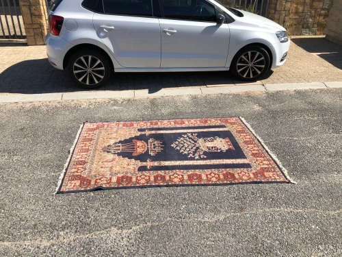 WOW !!! GORGEOUS NICELY WORN ANTIQUE HAND KNOTTED PERSIAN CARPET - 1235 X 1860mm