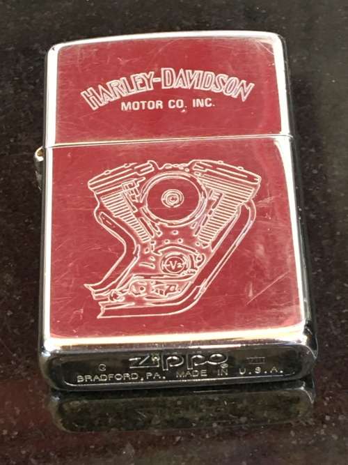 Vintage Lot 3 Genuine Zippo Harley Davidson  Bradford USA Lighters. Used.