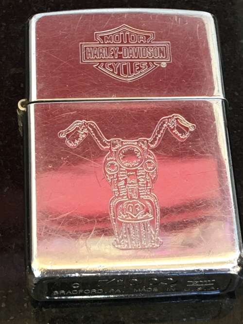 Vintage Lot 3 Genuine Zippo Harley Davidson  Bradford USA Lighters. Used.