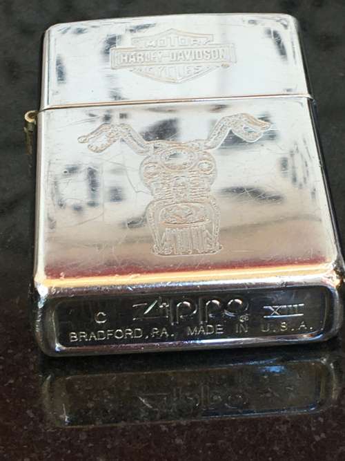 Vintage Lot 3 Genuine Zippo Harley Davidson  Bradford USA Lighters. Used.