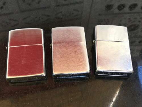 Vintage Lot 2 Genuine Zippo  Bradford USA Lighters. and 1 Kalan China lighter - Used.