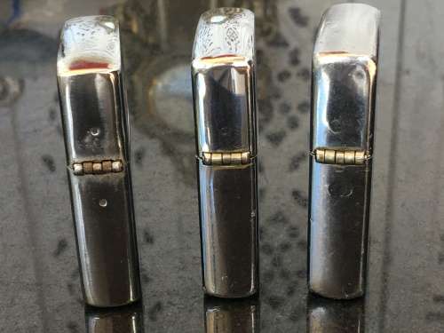 Vintage Lot 2 Genuine Zippo  Bradford USA Lighters. and 1 Kalan China lighter - Used.