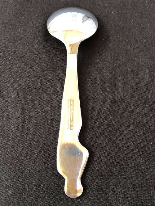 CARROL BOYES FUNCTIONAL ART !!! - STAINLESS STEEL WOMAN PATTERN SUGAR LADLE