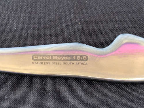 CARROL BOYES FUNCTIONAL ART !!! - STAINLESS STEEL WOMAN PATTERN SUGAR LADLE