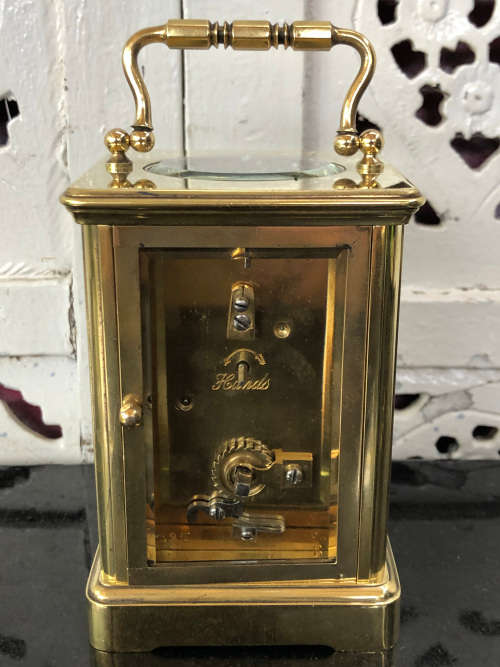 STUNNING BEVELED GLASS HEAVY FRENCH CARRIAGE CLOCK - IMMACULATE CONDITION - FULL WORKING ORDER