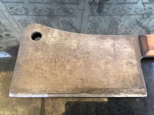 WOW !!! AMAZING VINTAGE HEAVY GERMAN `OCHSENKOPF` No18 MEAT CLEAVER - EXCELLENT CONDITION