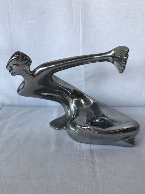 CARROL BOYES FUNCTIONAL ART !!!! - ELEGANT ALUMINIUM AND GLASS CARAFE / DECANTER - `ON THE BRINK`