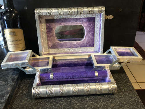 BEAUTIFUL DETAILED SILVER CLAD INDIAN THEMED JEWELLERY BOX - STUNNING PIECE