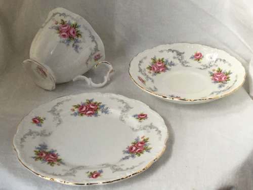 Royal Albert `TRANQUILLITY`,Trio - c1969 Cup Shape,Gainsborough, Malvern,