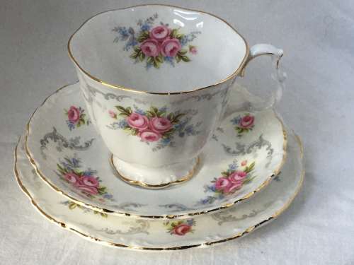Royal Albert `TRANQUILLITY`,Trio - c1969 Cup Shape,Gainsborough, Malvern,