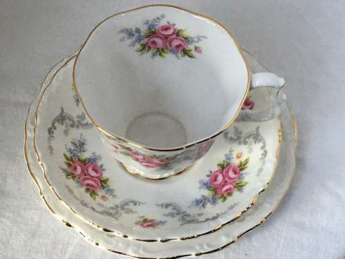 Royal Albert `TRANQUILLITY`,Trio - c1969 Cup Shape,Gainsborough, Malvern,