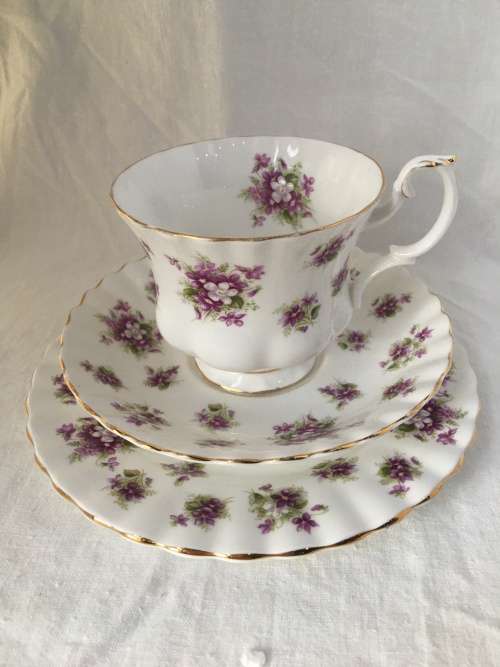 c1966s Royal Albert Bone China `SWEET VIOLETS` TRIO