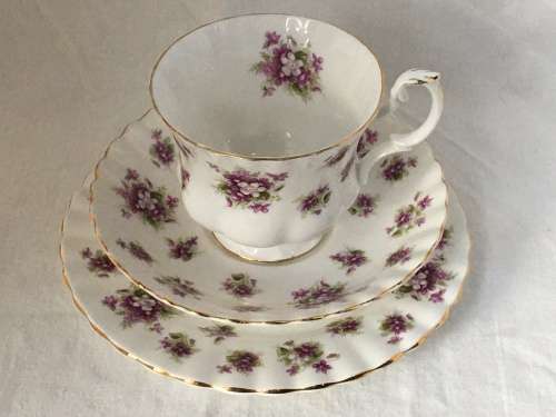 c1966s Royal Albert Bone China `SWEET VIOLETS` TRIO