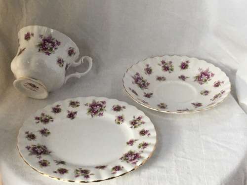 c1966s Royal Albert Bone China `SWEET VIOLETS` TRIO