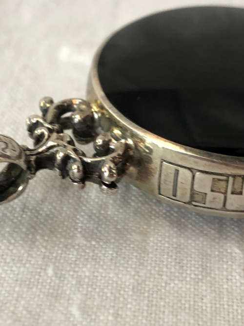 AMAZING PIECE !!! HALLMARKED DESIGNER LODOLITE QUARTS AND ONYX PENDANT - 25.49g TOTAL WEIGHT