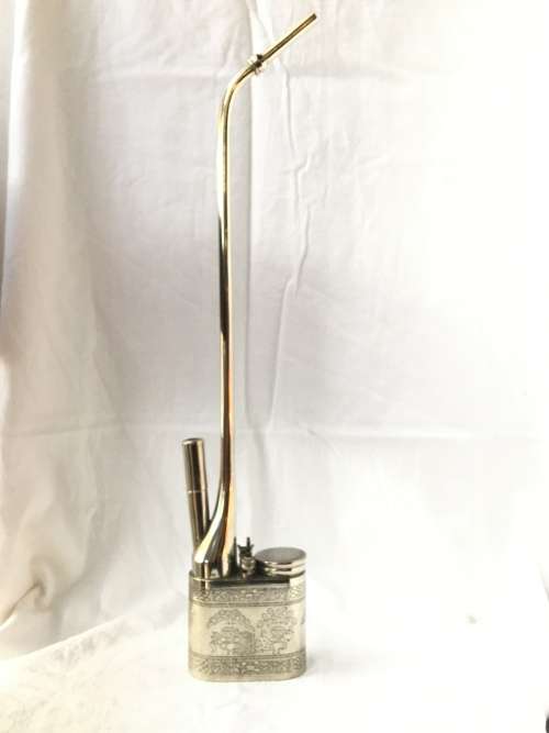 WOW !!! AWESOME LARGE CHINESE SILVER OPIUM PIPE WITH ALL PIECES COMPLETE