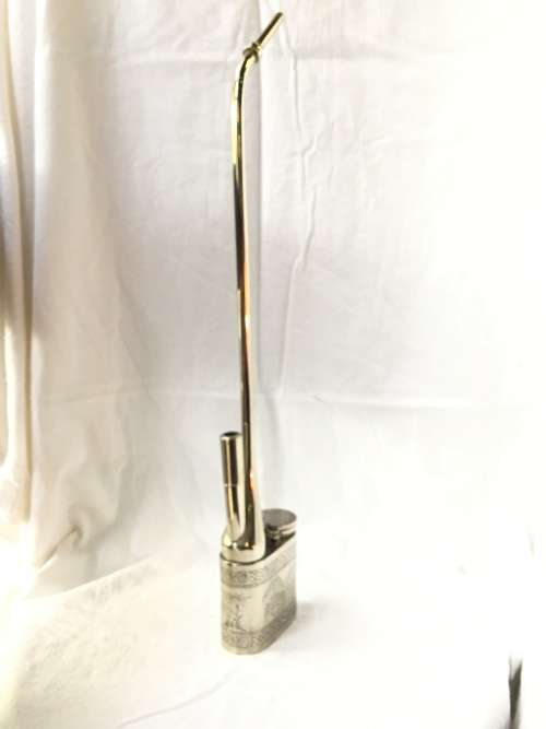 WOW !!! AWESOME LARGE CHINESE SILVER OPIUM PIPE WITH ALL PIECES COMPLETE