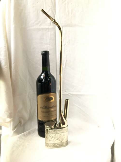 WOW !!! AWESOME LARGE CHINESE SILVER OPIUM PIPE WITH ALL PIECES COMPLETE