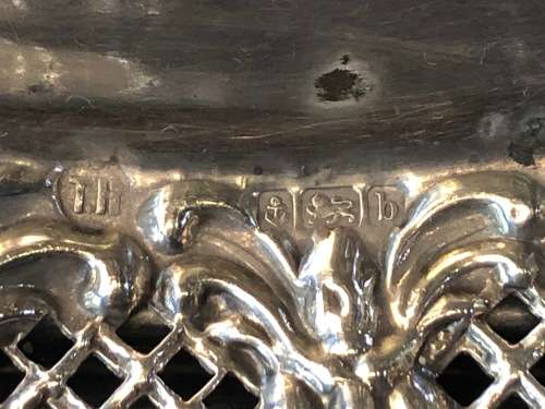 WOW !!! STERLING SILVER PIERCED TRINKET DISH - THOMAS HAYES  - 26.95g - BIRMINGHAM 1901
