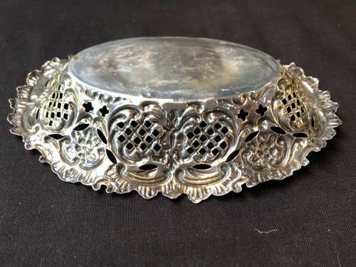 WOW !!! STERLING SILVER PIERCED TRINKET DISH - THOMAS HAYES  - 26.95g - BIRMINGHAM 1901