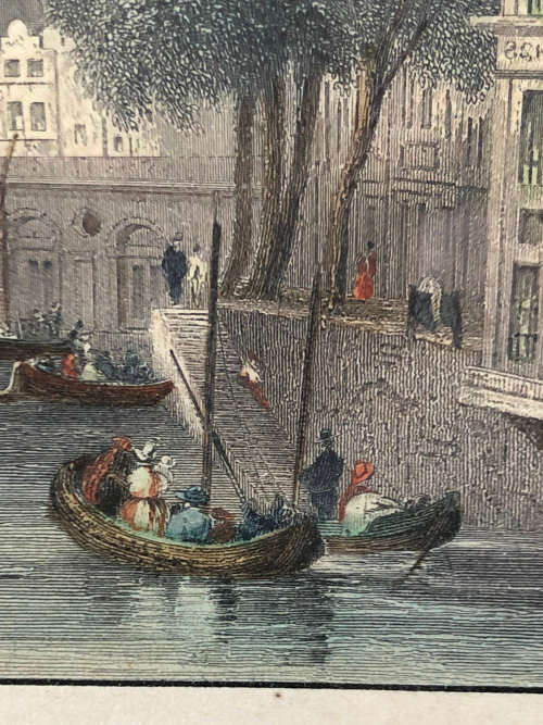 WILLIAM HENRY BARTLETT (1809 - 1854) BEAUTIFUL COLOUR ENGRAVING OF ROTTERDAM - STYLISH FRAME