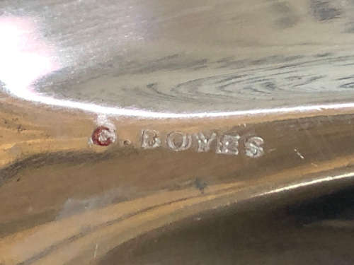 WOW !!! CARROL BOYES FUNCTIONAL ART - VIKING PATTERN BANANA BOWL - CLEARLY MARKED
