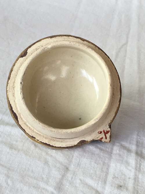 Antique Meiji Japanese Satsuma Dragon Ware Suger Pot - Mark: Futaji Shimazu family crest